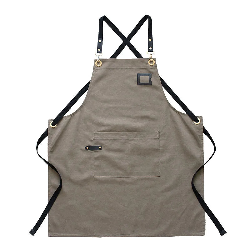 Canvas Apron with Name Tag Pocket