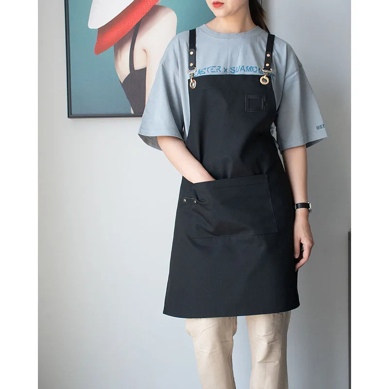 Canvas Apron with Name Tag Pocket
