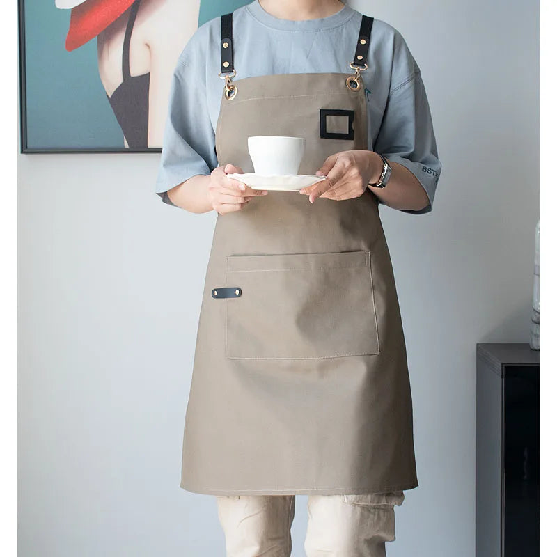 Canvas Apron with Name Tag Pocket