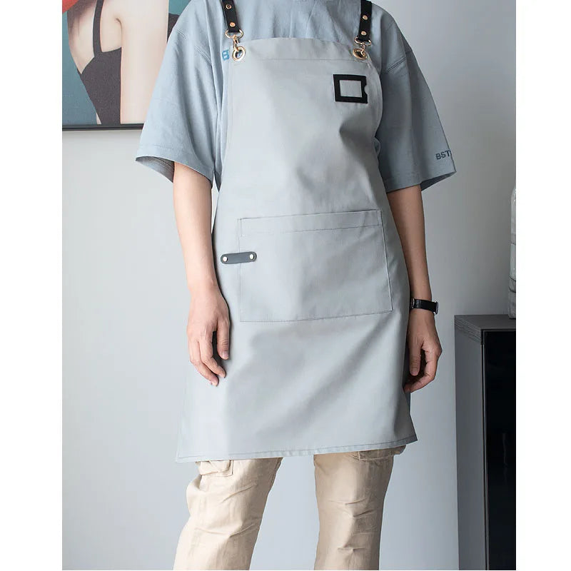 Canvas Apron with Name Tag Pocket